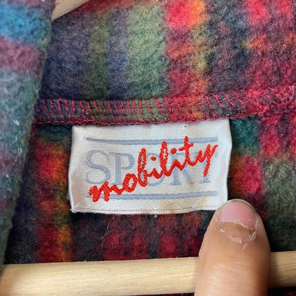 Vintage SPORT mobility Plaid Pullover Sweater jacket size L - Picture 9 of 11